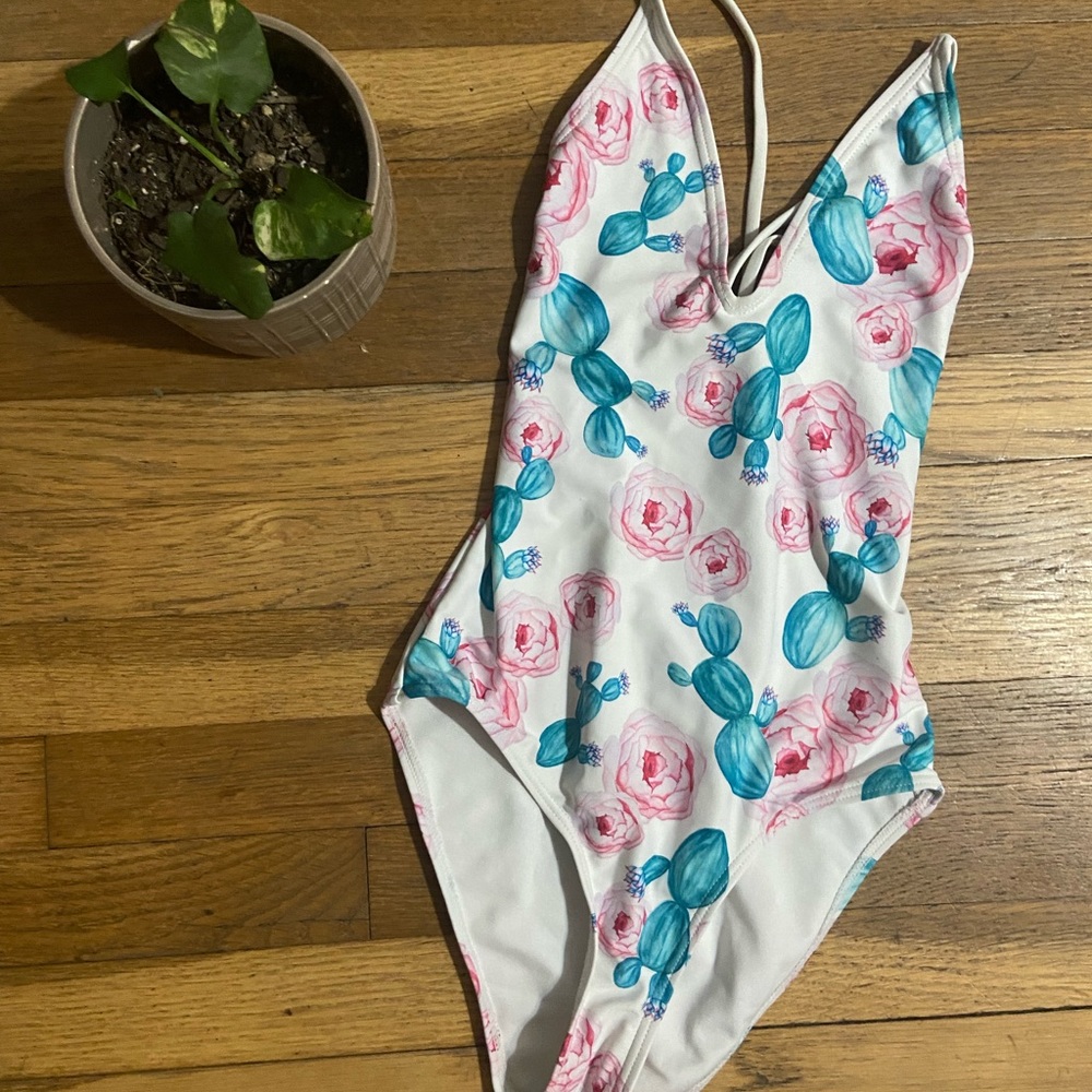 South beach cactus floral swimsuit